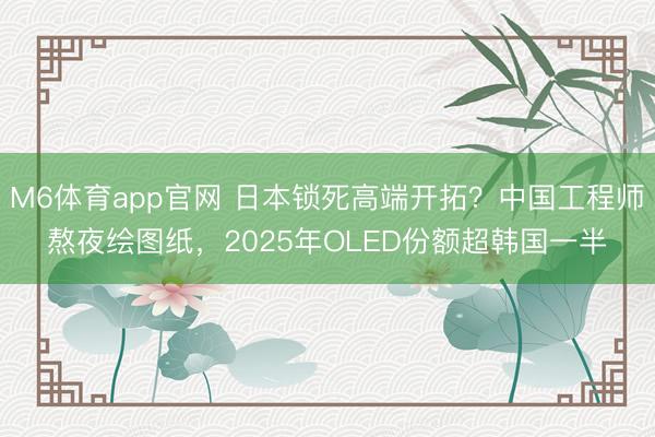 M6体育app官网 日本锁死高端开拓？中国工程师熬夜绘图纸，2025年OLED份额超韩国一半