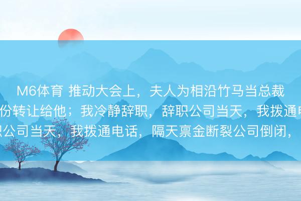 M6体育 推动大会上，夫人为相沿竹马当总裁，晓喻将名下5%的股份转让给他；我冷静辞职，辞职公司当天，我拨通电话，隔天禀金断裂公司倒闭，她疯了