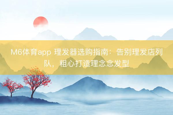 M6体育app 理发器选购指南：告别理发店列队，粗心打造理念念发型