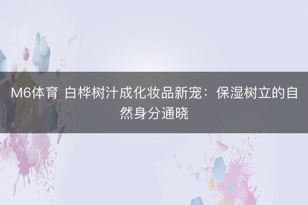 M6体育 白桦树汁成化妆品新宠:保湿树立的自然身分通晓